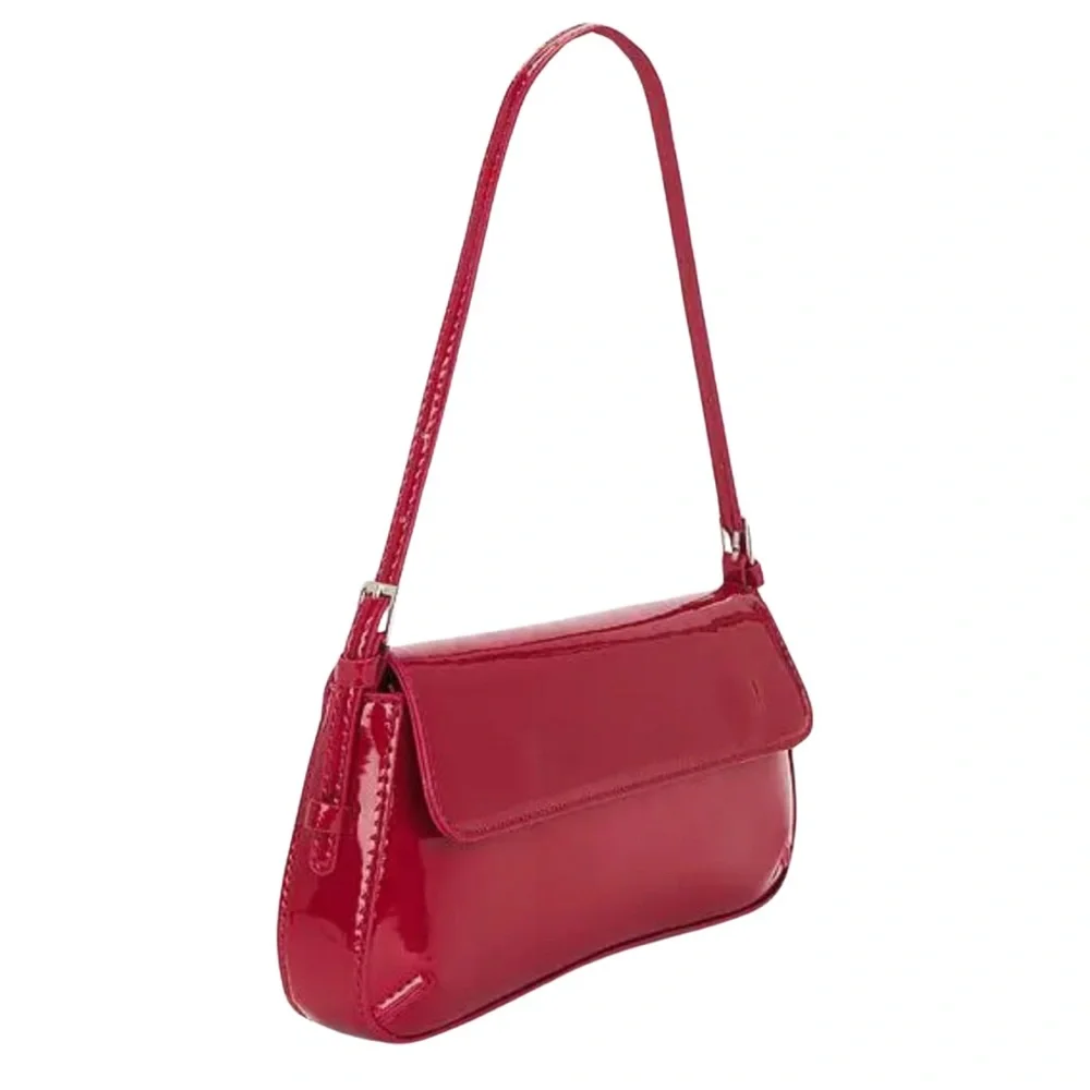$108 REVOLVE Kali Red Patent FauxLeather Handbag - Picture 3 of 5